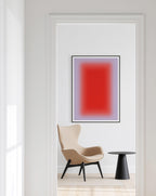 Orange Lavender Gradient Abstract Art Print, Modern Minimal Square Artwork