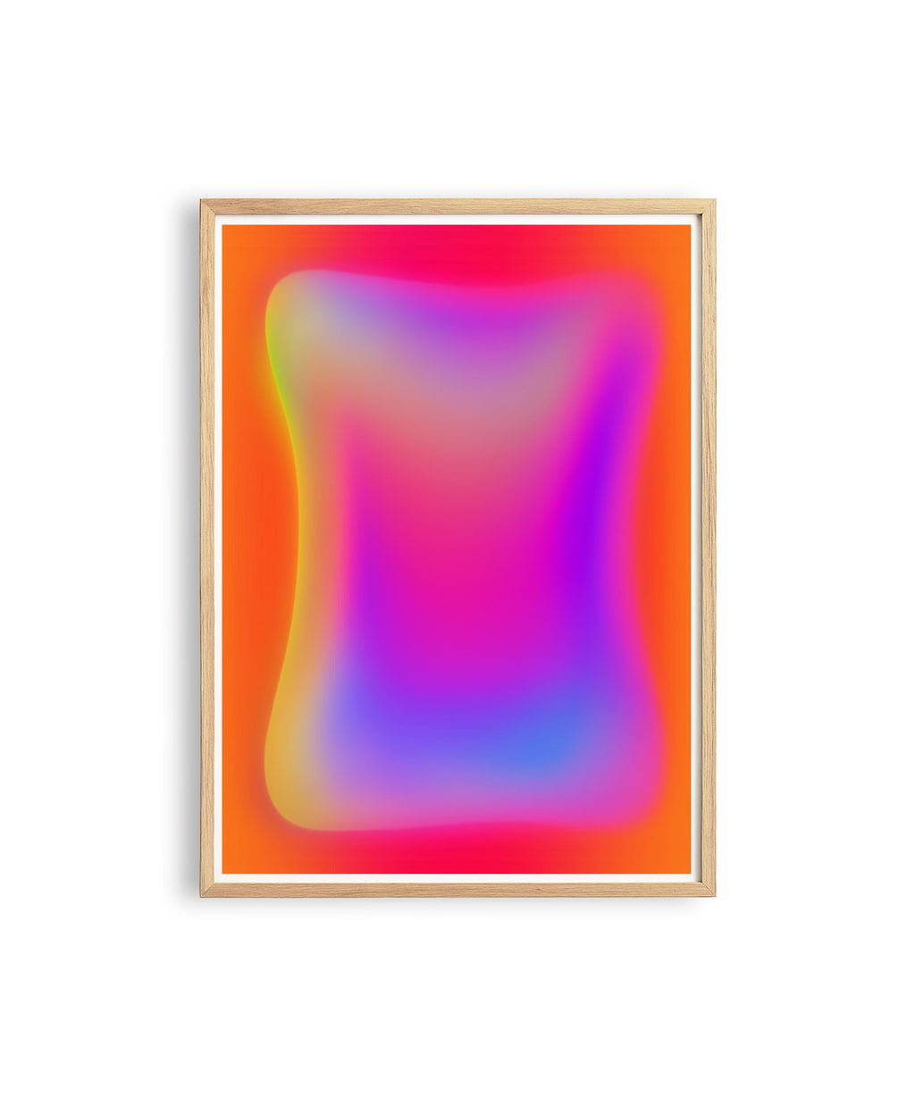 Pink Orange Aura Print, Neon Gradient Wall Art, Lilac Glow Abstract Decor