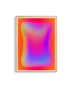 Pink Orange Aura Print, Neon Gradient Wall Art, Lilac Glow Abstract Decor