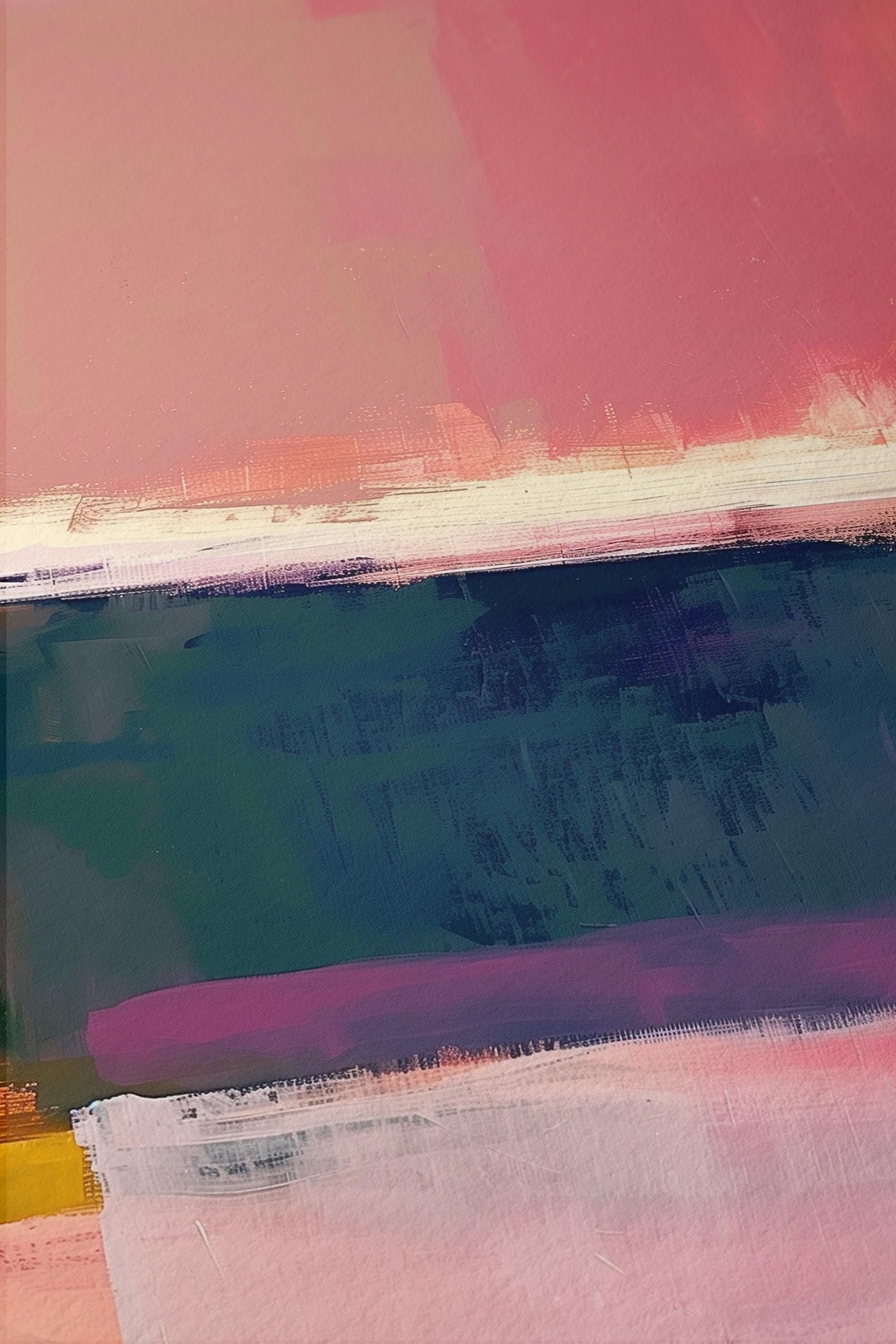 Pink Abstract Painting Print, Textured Brushstroke Wall Art, Modern Color Block Decor