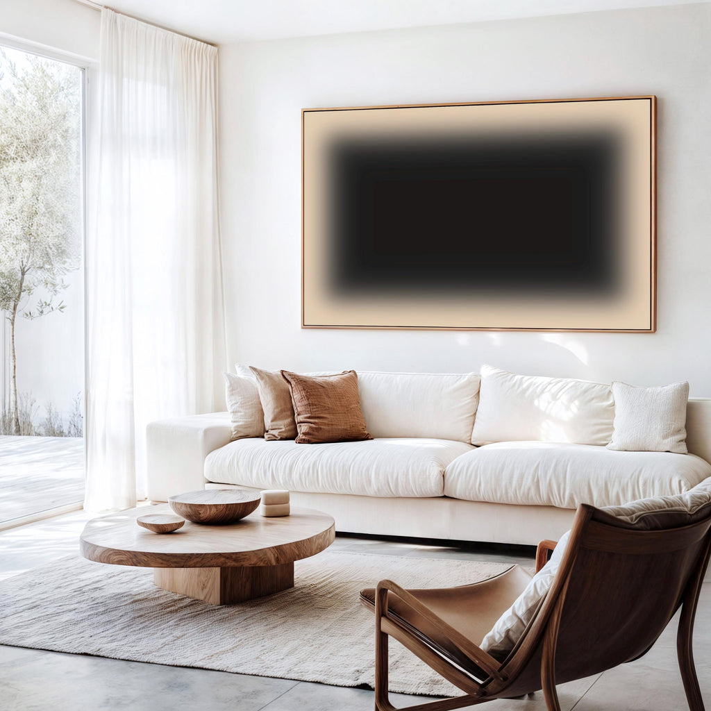 Deep Green Beige Horizontal Canvas Wall Art