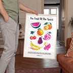 Fruit of the Spirit Wall Art Print, Galatians 5:22-23 Poster, Christian Fruit Decor