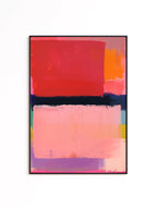 Abstract Color Block Painting Print, Pink Red Textured Brush Stroke Art, Modern Wall Decor