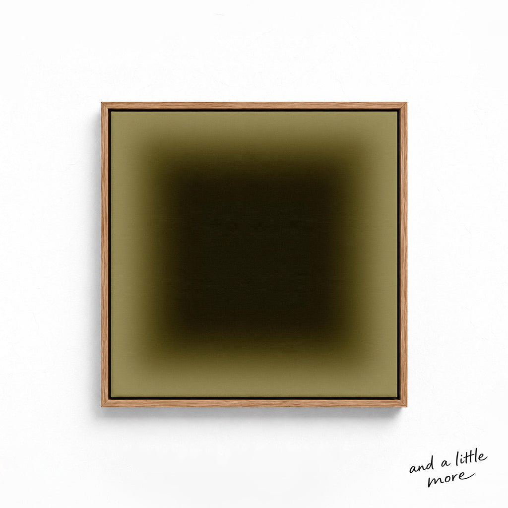 Olive Deep Green Wall Art, Minimalist Gradient Framed Art, Dark Color Field Canvas Print