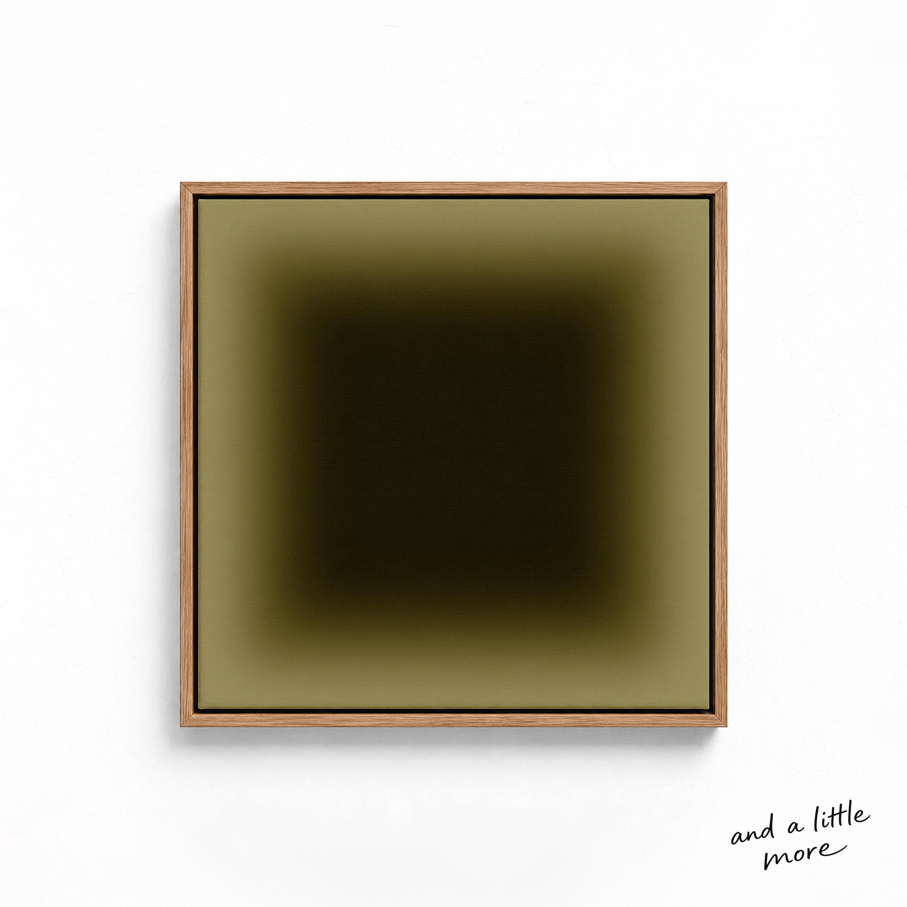 Olive Deep Green Wall Art, Minimalist Gradient Framed Art, Dark Color Field Canvas Print