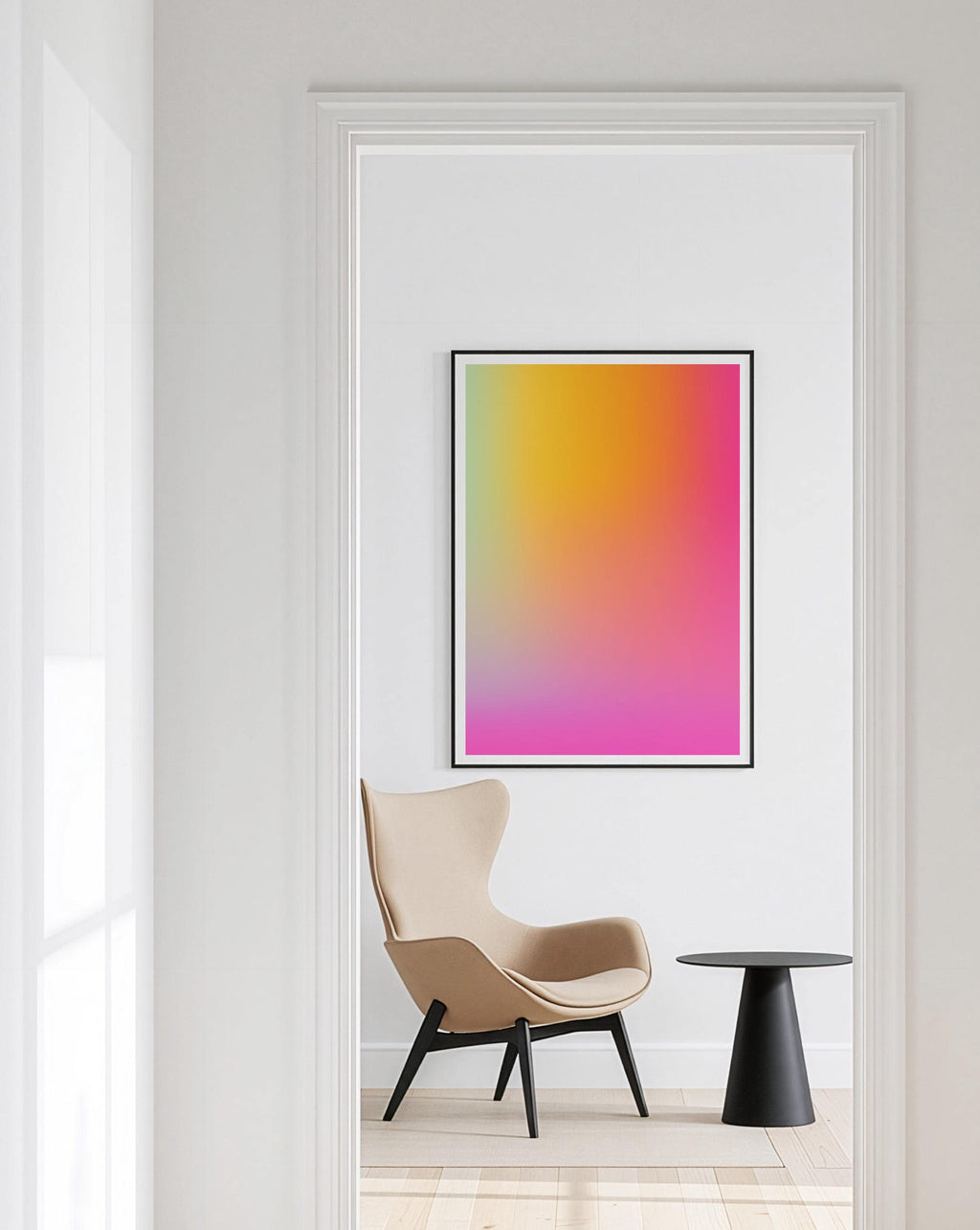 Pink Sunset Wall Art Printable, Soft Gradient Abstract Print, Modern Bedroom Decor, Minimal Aesthetic Poster