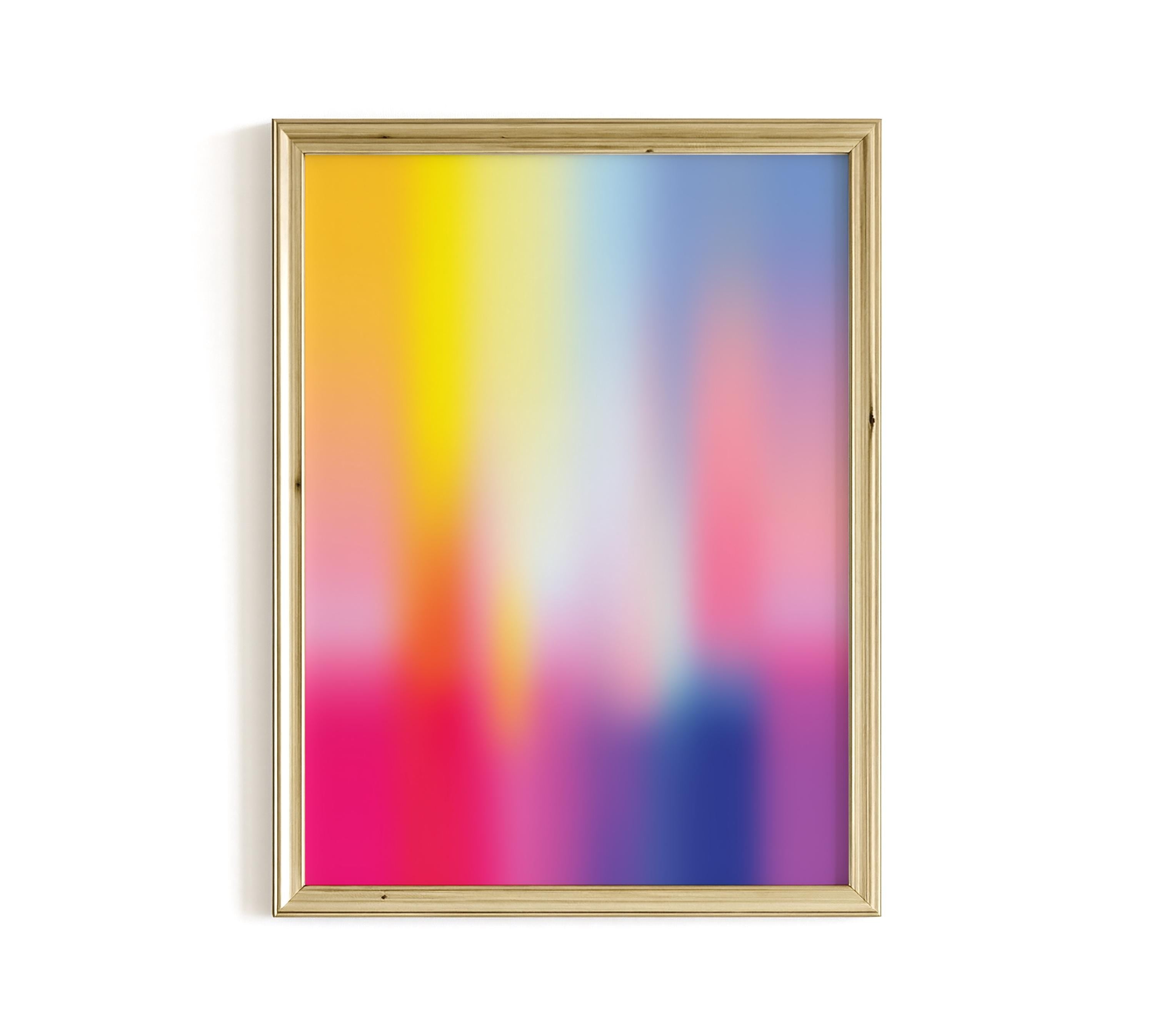 Rainbow Aura Art Print, Colorful Blur Poster, Dreamy Modern Wall Decor