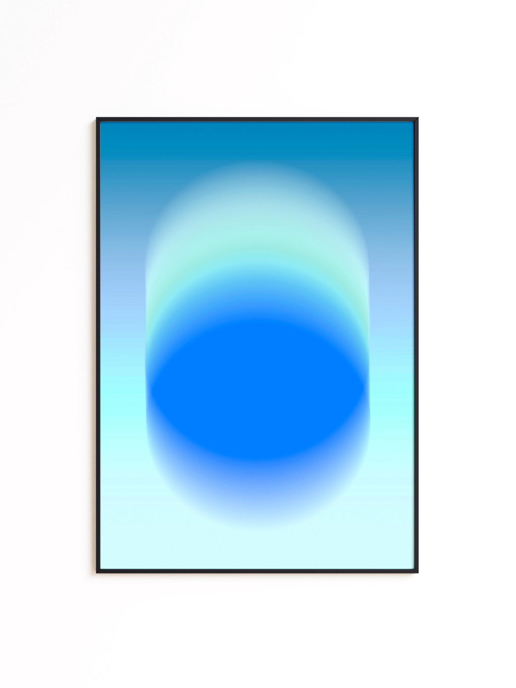 Blue Gradient Art Print, Aqua Aura Poster, Modern Wall Decor