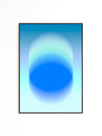 Blue Gradient Art Print, Aqua Aura Poster, Modern Wall Decor