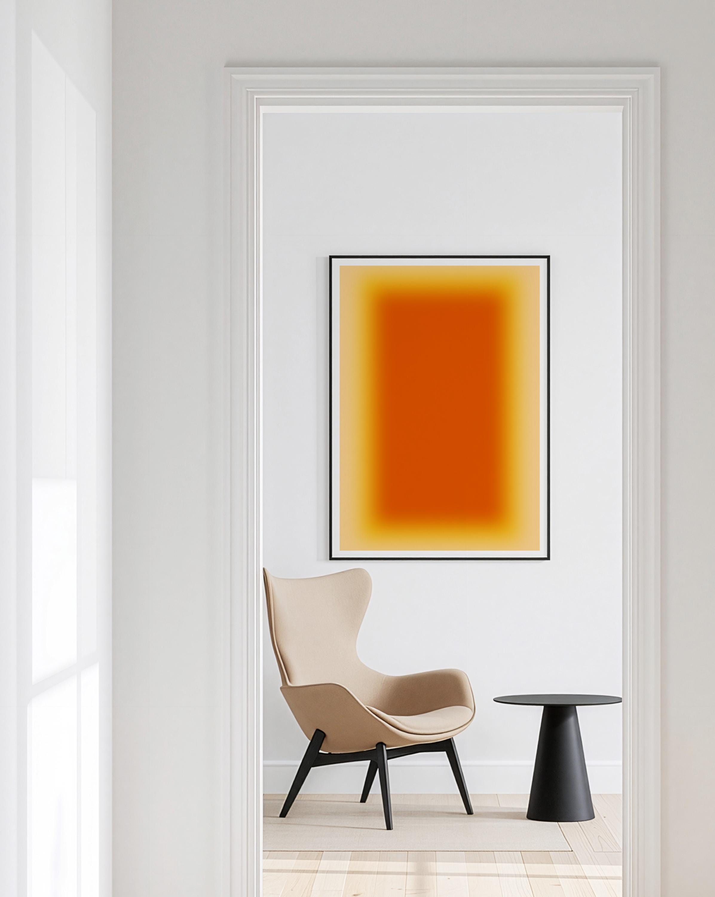 Abstract painting print, Orange Wall Art, digital download, Printable Art, Minimal Art