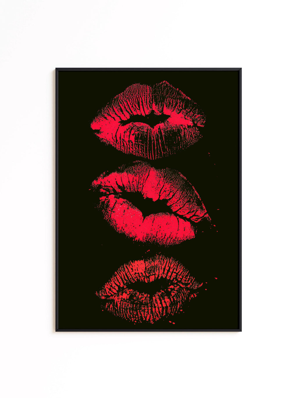 Gothic Wall Art Print, Red Lips Poster, Dark Feminine Black and Red Decor