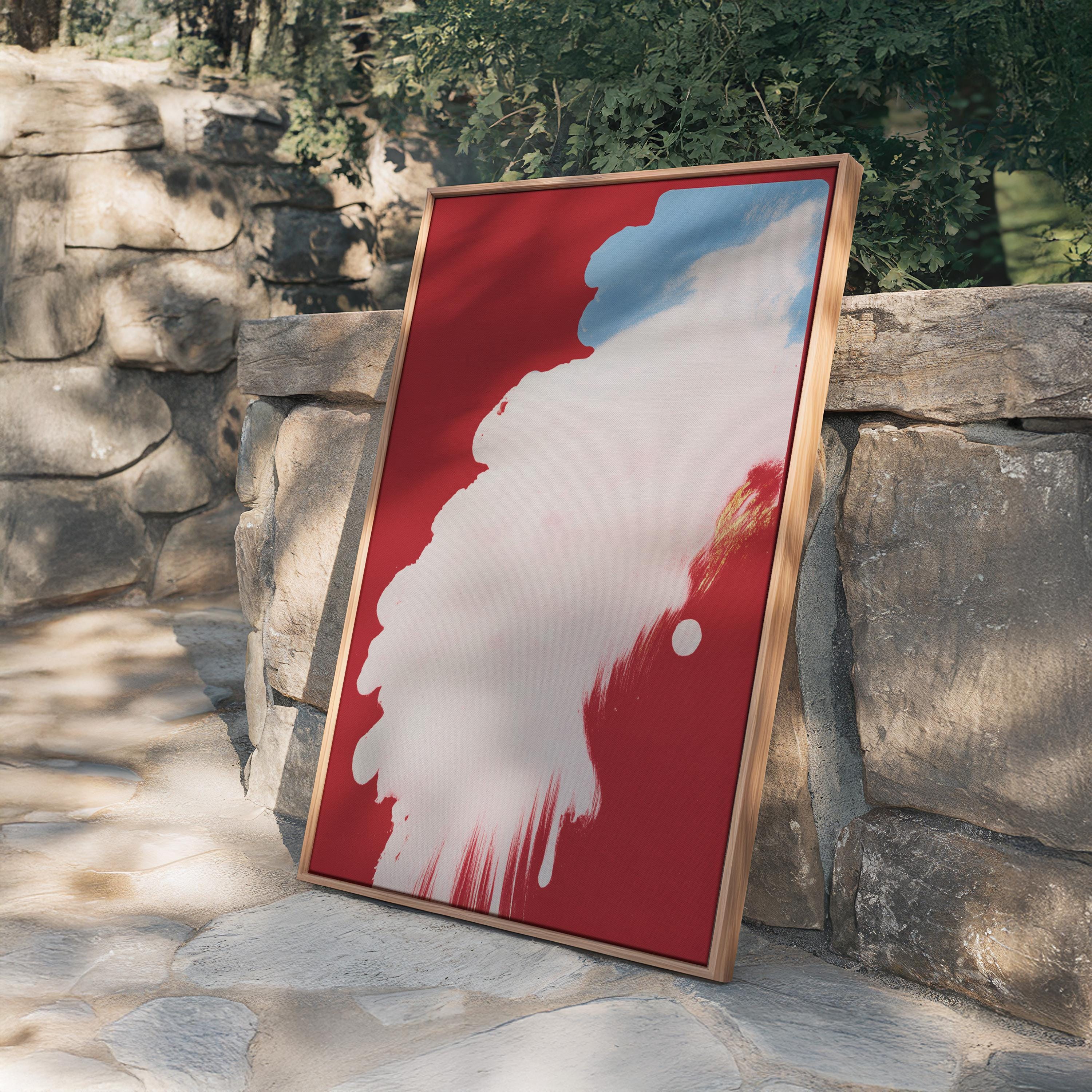 Red Sky Cloud Art, Abstract Art, Vintage Wall print
