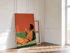Black Woman Art Print, Afrocentric Wall Art, Orange Wine Poster