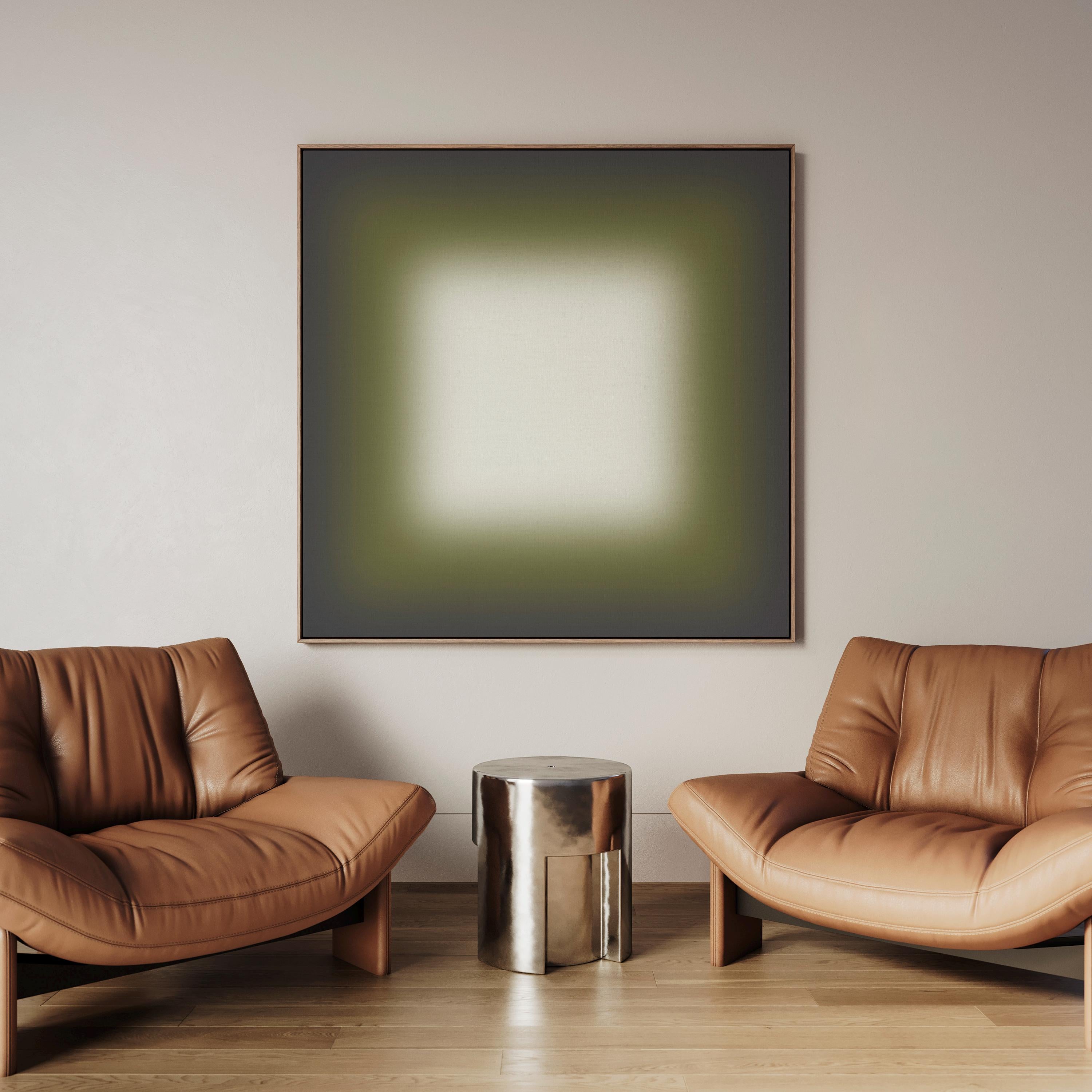 Olive Gray Gradient Abstract Print