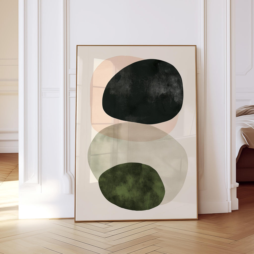 Neutral Abstract Shapes Print, Beige Organic Wall Art, Minimal Earth Tone Decor