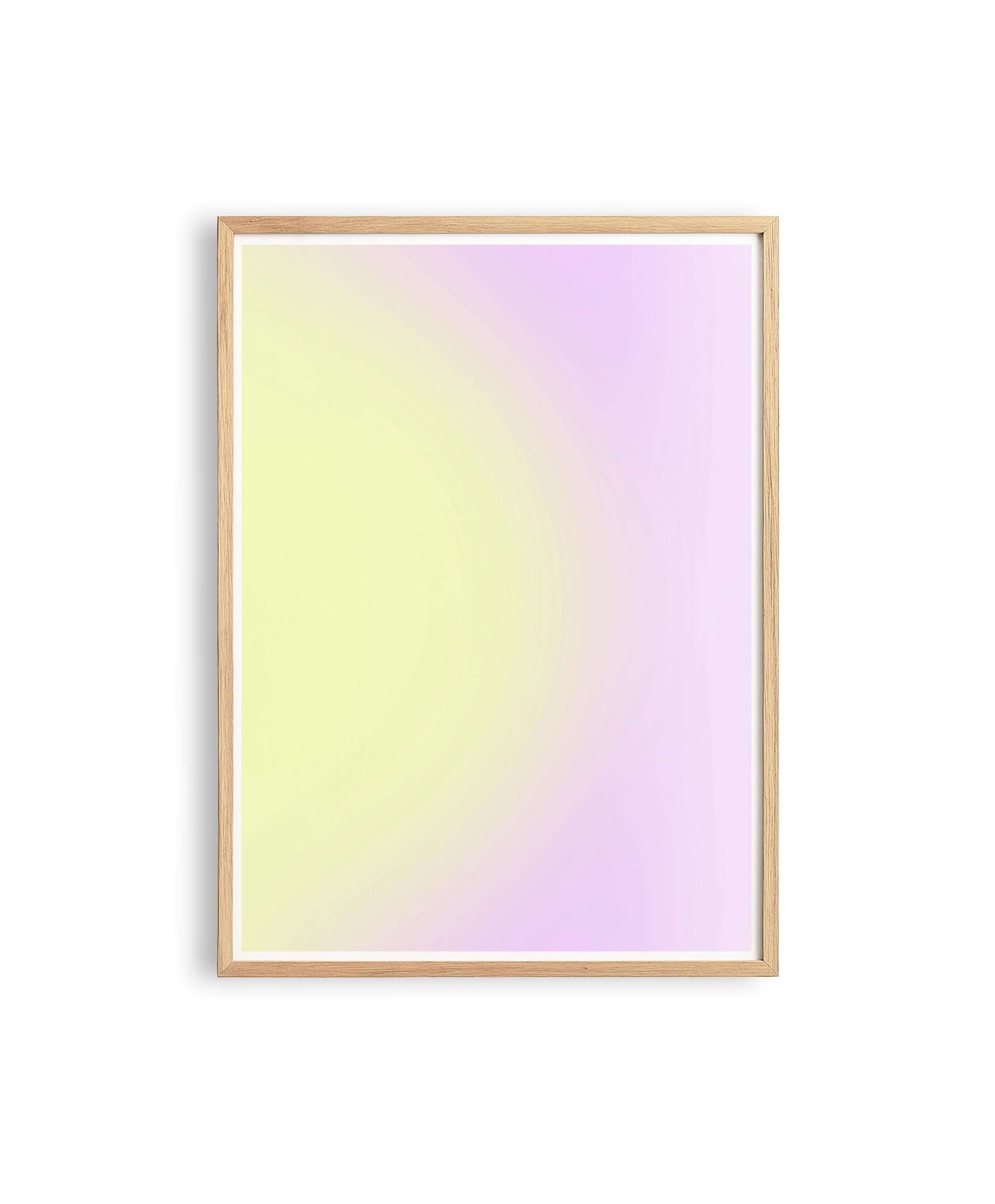 Pastel Yellow Lavender Gradient Art Print, Soft Minimal Abstract Wall Decor