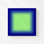 Blue Green Abstract Art Print, Cobalt Lime Gradient, Modern Square Wall Decor