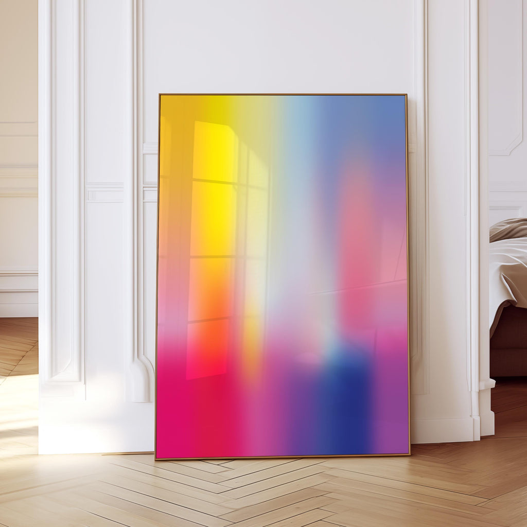 Rainbow Aura Art Print, Colorful Blur Poster, Dreamy Modern Wall Decor