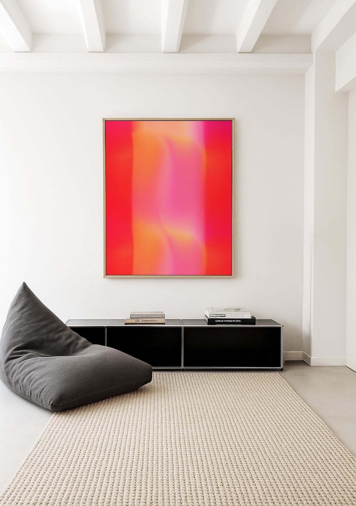 Red Pink Abstract Wall Art, Bold Gradient Print, Contemporary Color Field Art, Statement Modern Wall Decor, Vibrant Abstract Artwork