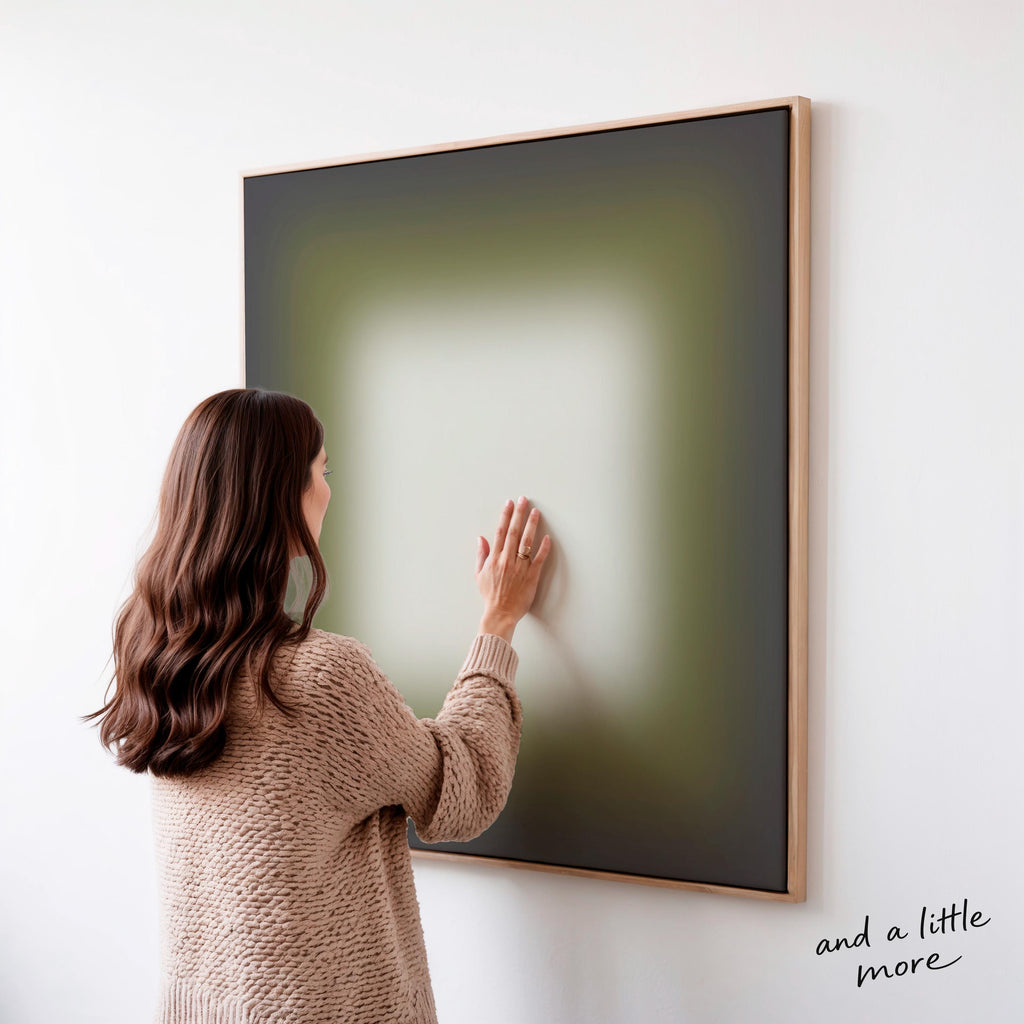 Olive Gray Gradient Abstract Print