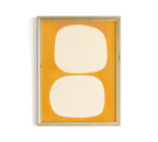 Mid Century Abstract Print, Warm Yellow Organic Shapes, Scandinavian Wall Decor
