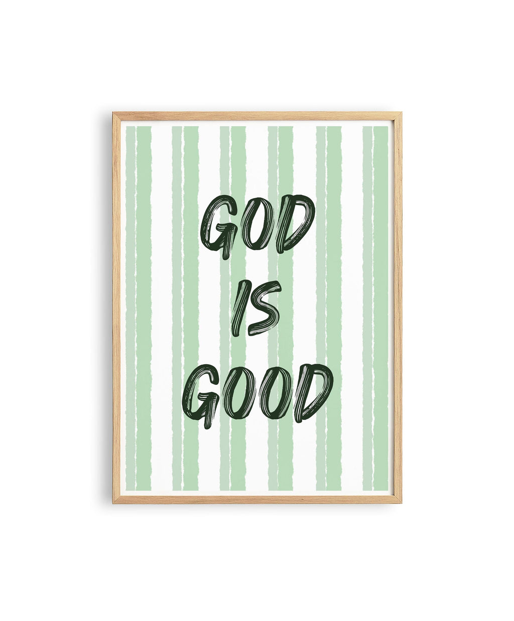 God Is Good Print, Christian Wall Art, Sage Green Faith Poster