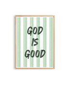 God Is Good Print, Christian Wall Art, Sage Green Faith Poster
