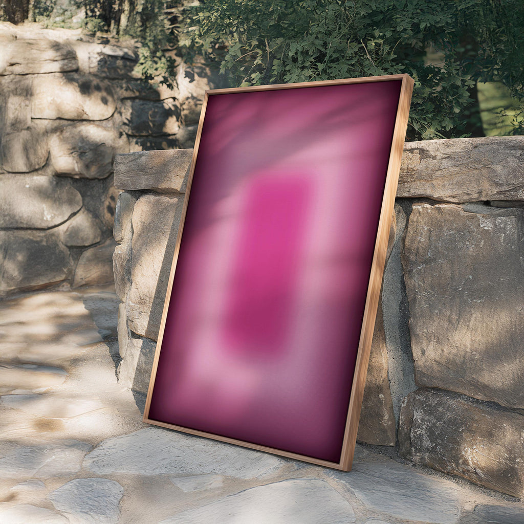 Pink Aura Art Print, Magenta Gradient Poster, Soft Glow Wall Decor