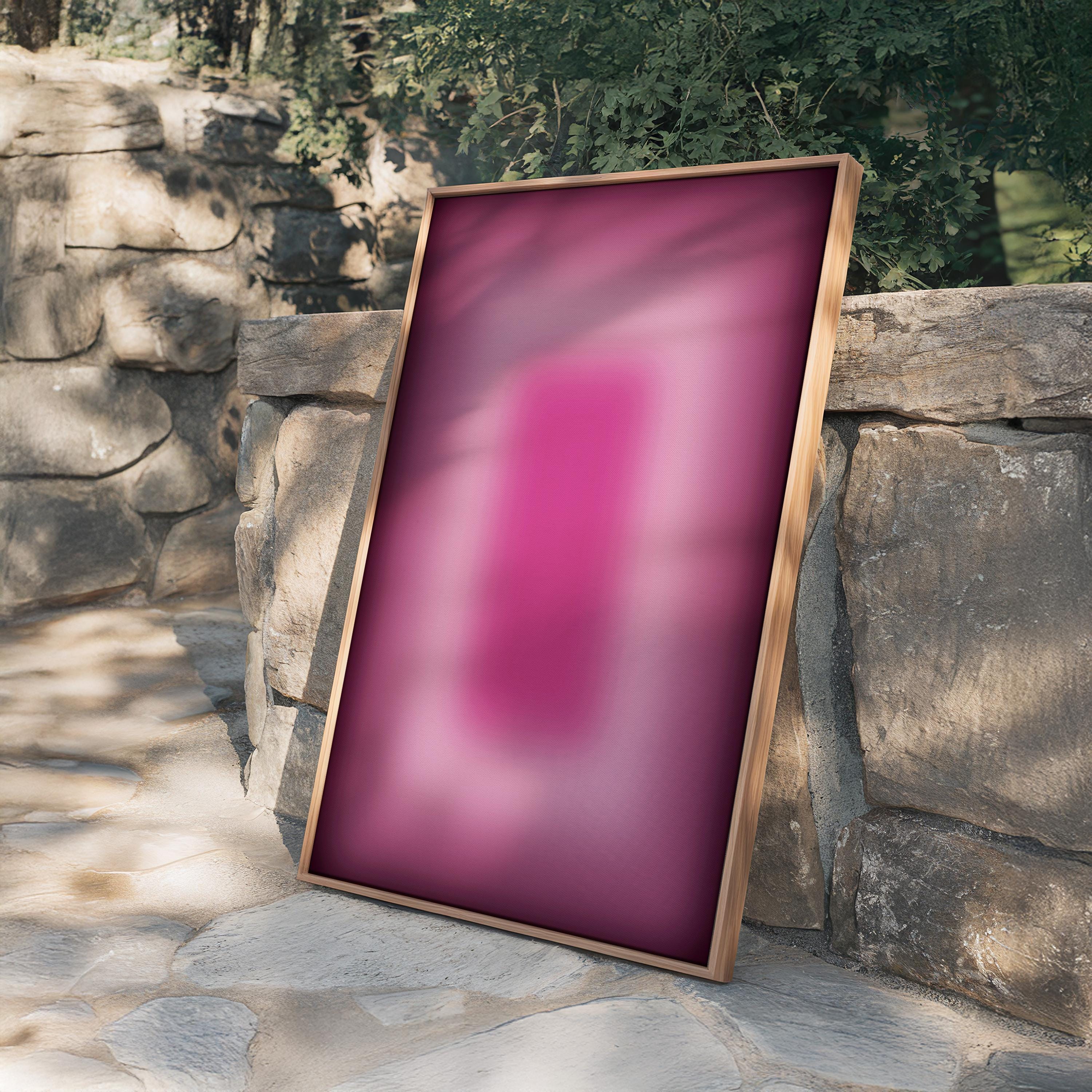 Pink Aura Art Print, Magenta Gradient Poster, Soft Glow Wall Decor