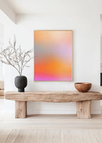 Orange Gradient Art Print, Peach Pink Abstract Poster, Modern Wall Decor