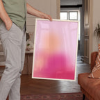 Pink Aura Gradient Print, Abstract Spiritual Wall Art, Soft Pastel Minimal Decor