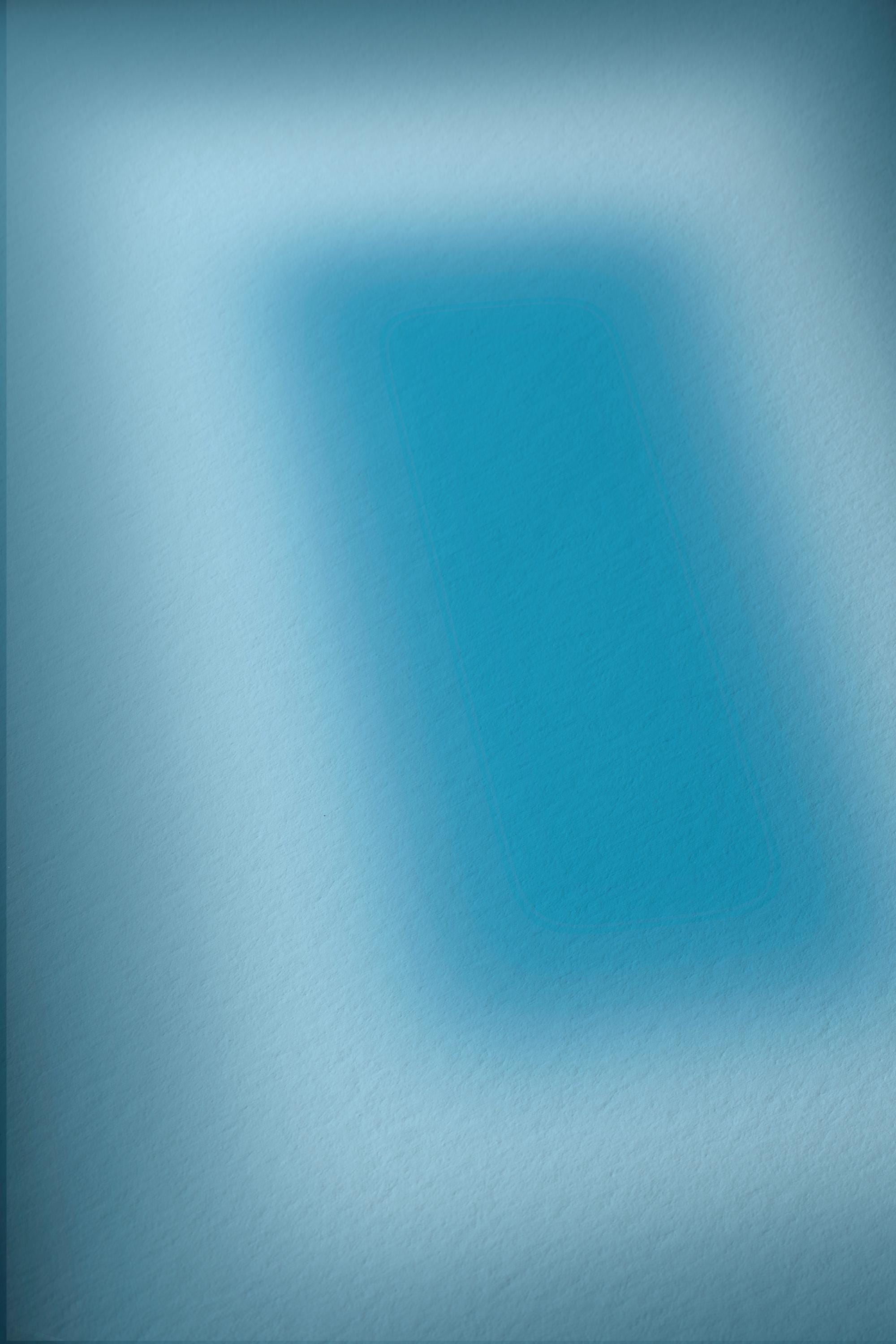 Blue Aura Art Print, Teal Gradient Poster, Moody Modern Wall Decor