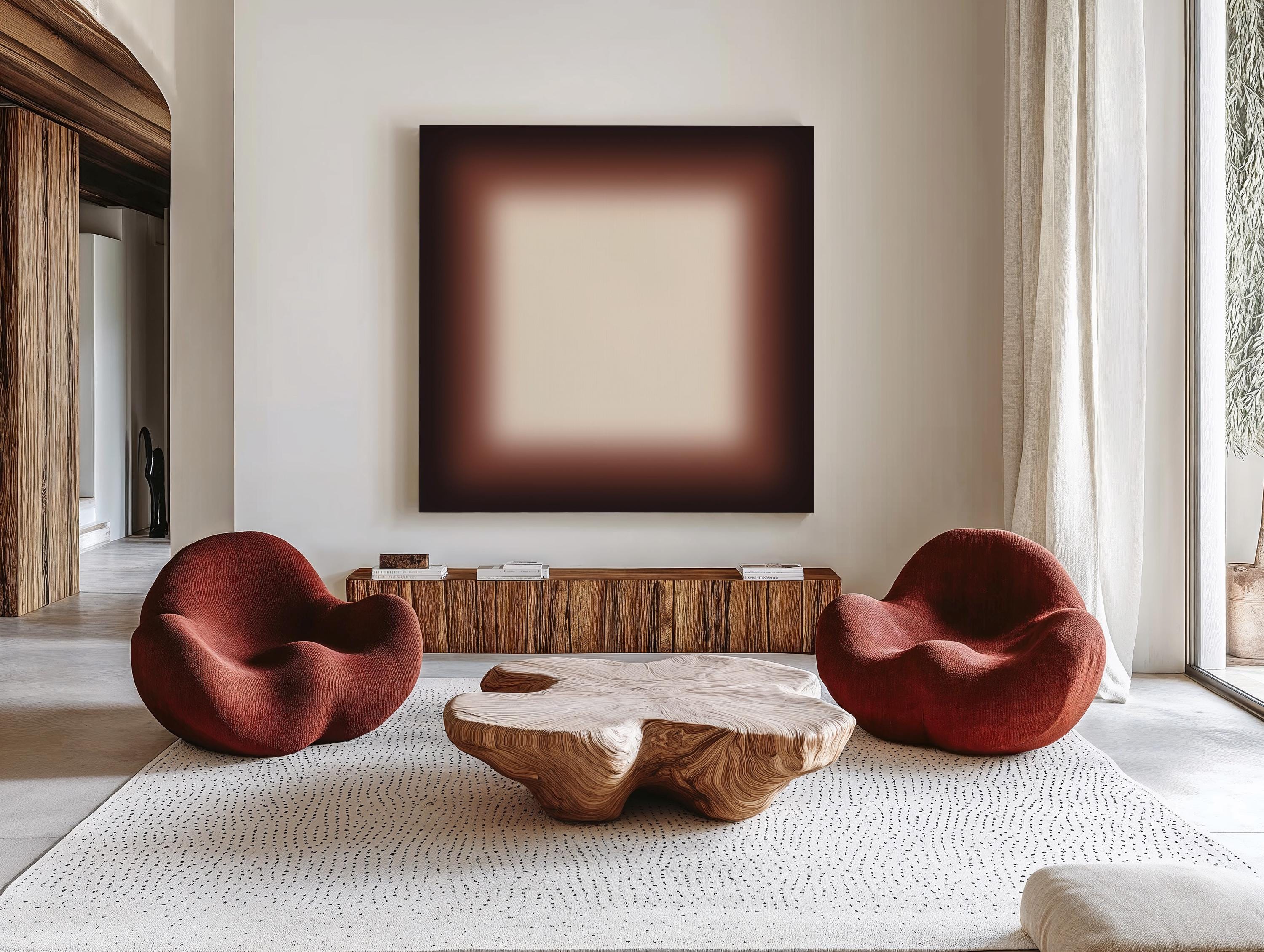 Brown Gradient Abstract Art Print, Minimal Neutral Modern Wall Decor, Warm Mocha Beige Artwork