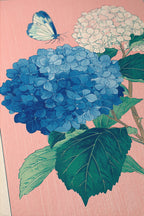 Hydrangea Wall Art Print, Blue Floral Poster, Botanical Flower Decor