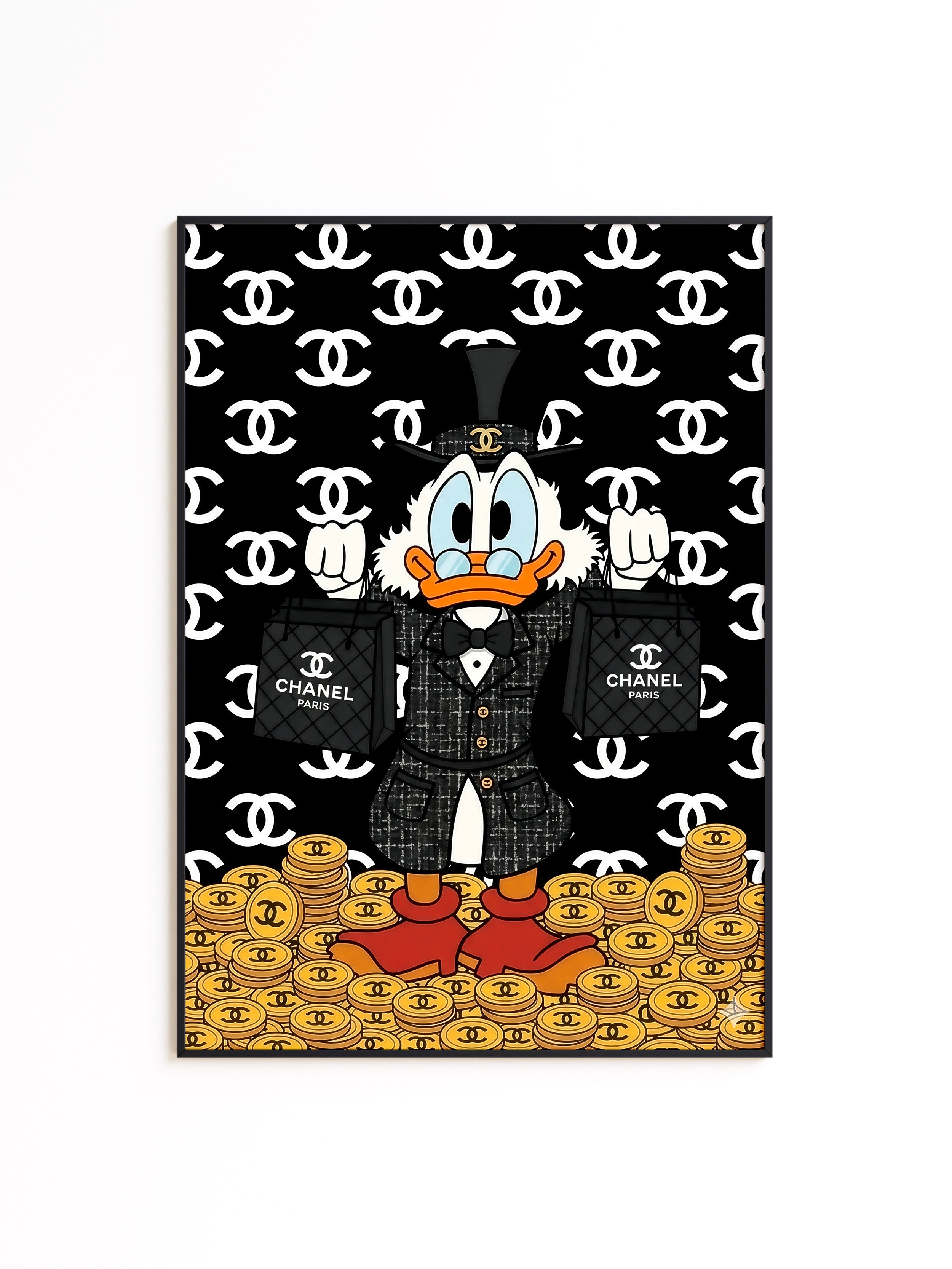 Black & Gold Chanel Duck Wall Art