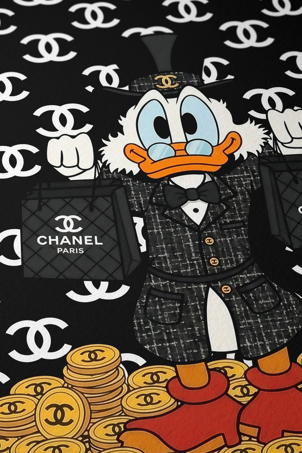 Black & Gold Chanel Duck Wall Art