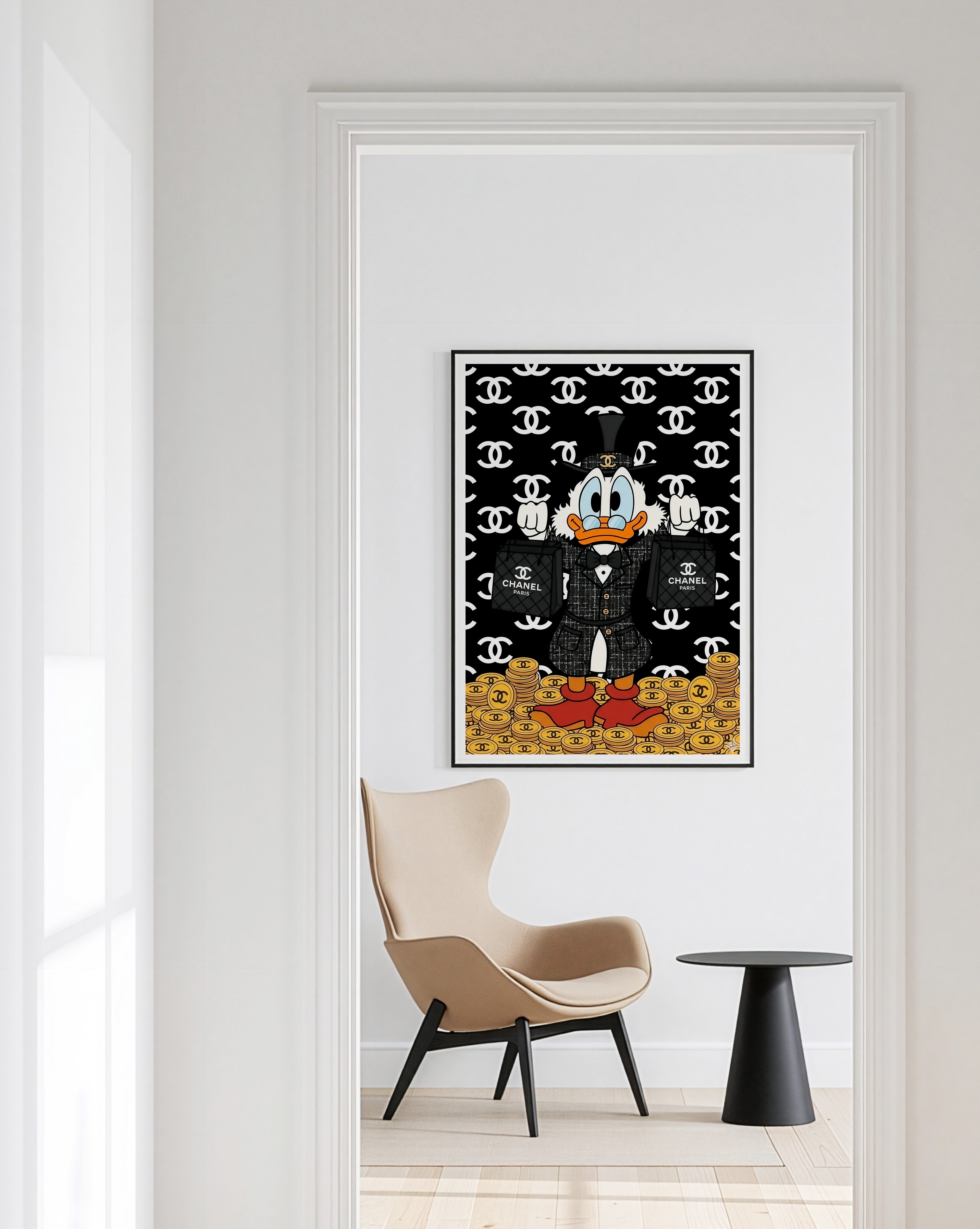 Black & Gold Chanel Duck Wall Art