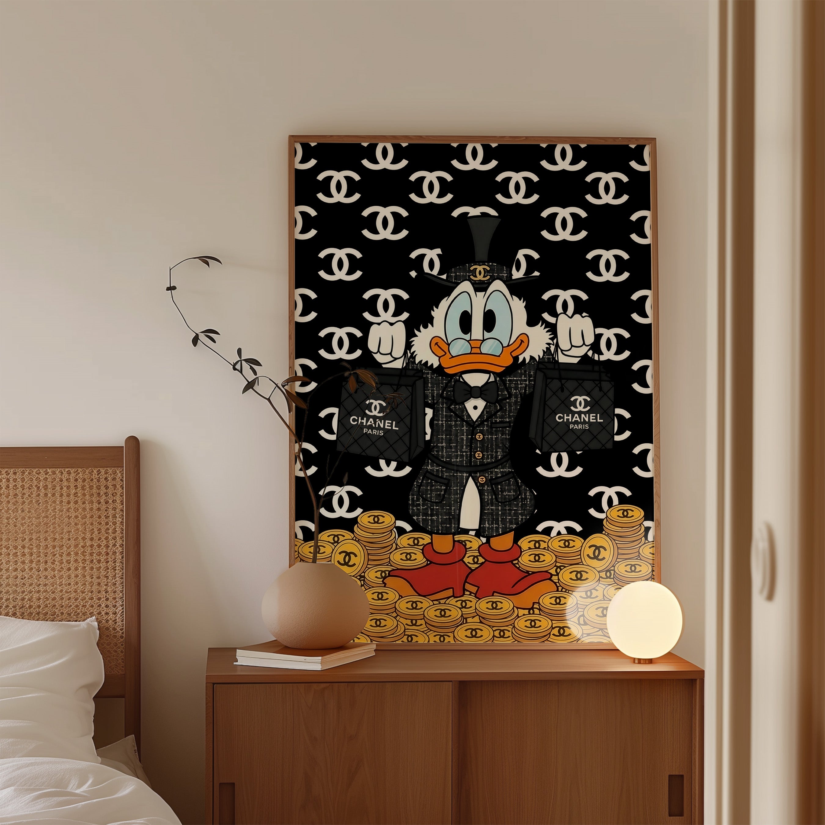 Black & Gold Chanel Duck Wall Art