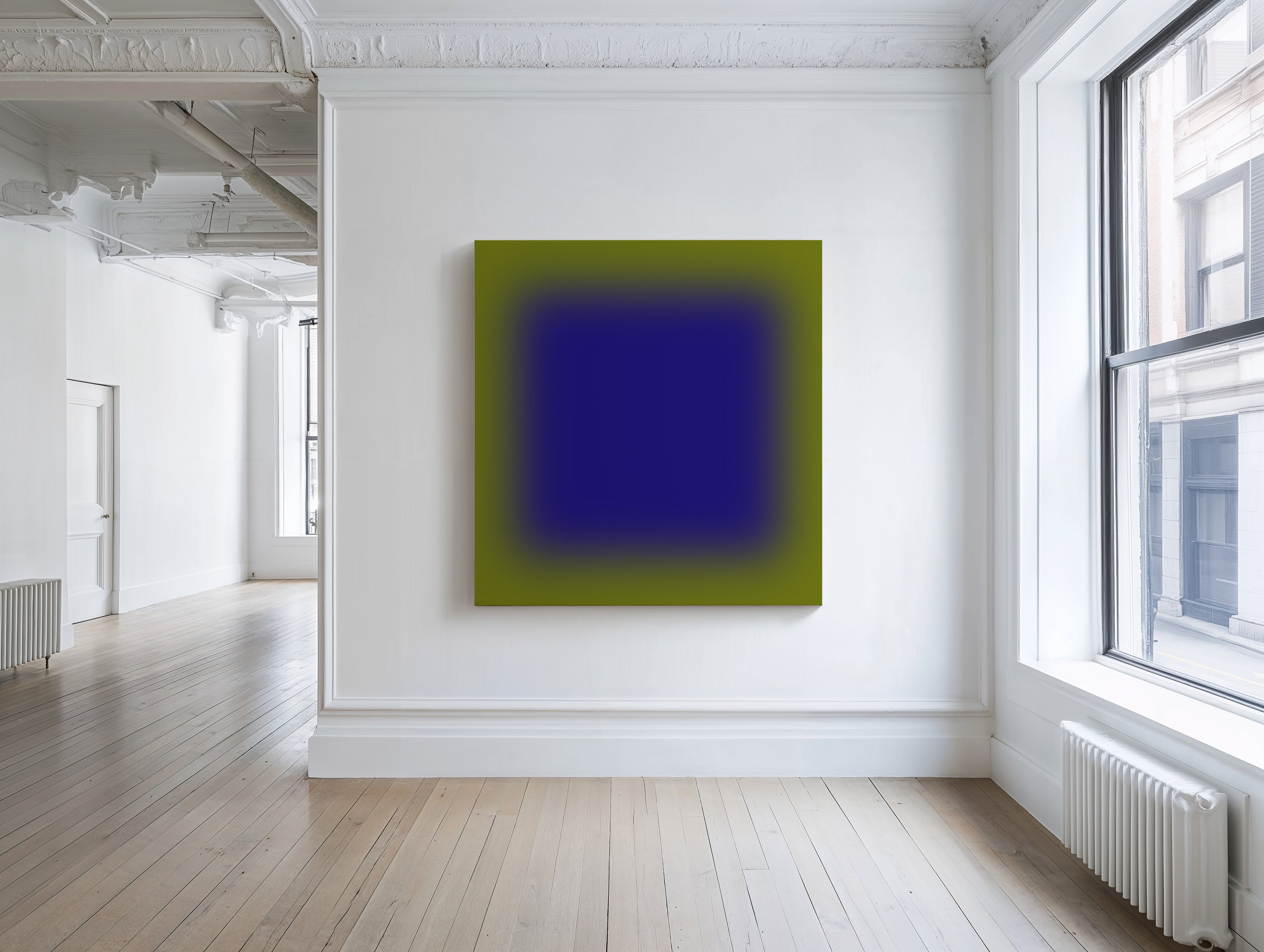 Green Blue Gradient Abstract Wall Art