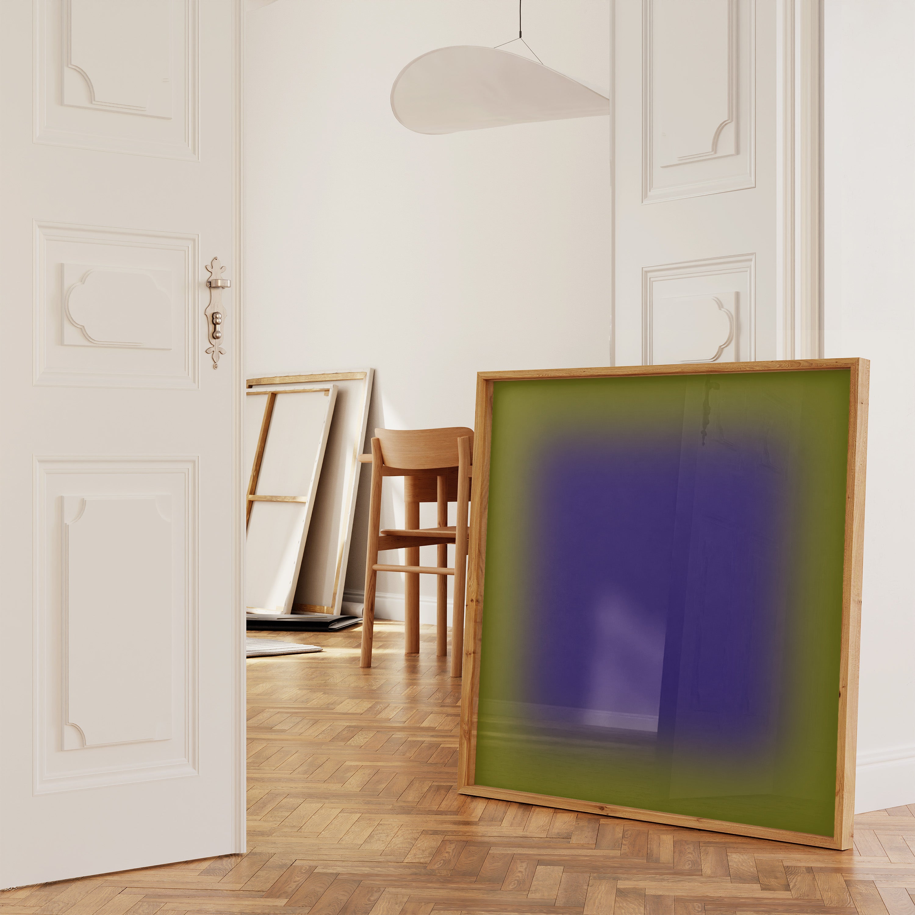 Green Blue Gradient Abstract Wall Art