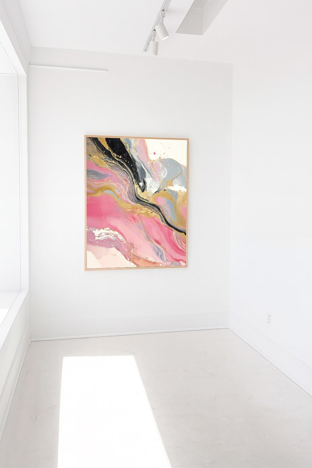 Blush Eclipse Abstract - Framed Canvas canvas wall art – And A Little More