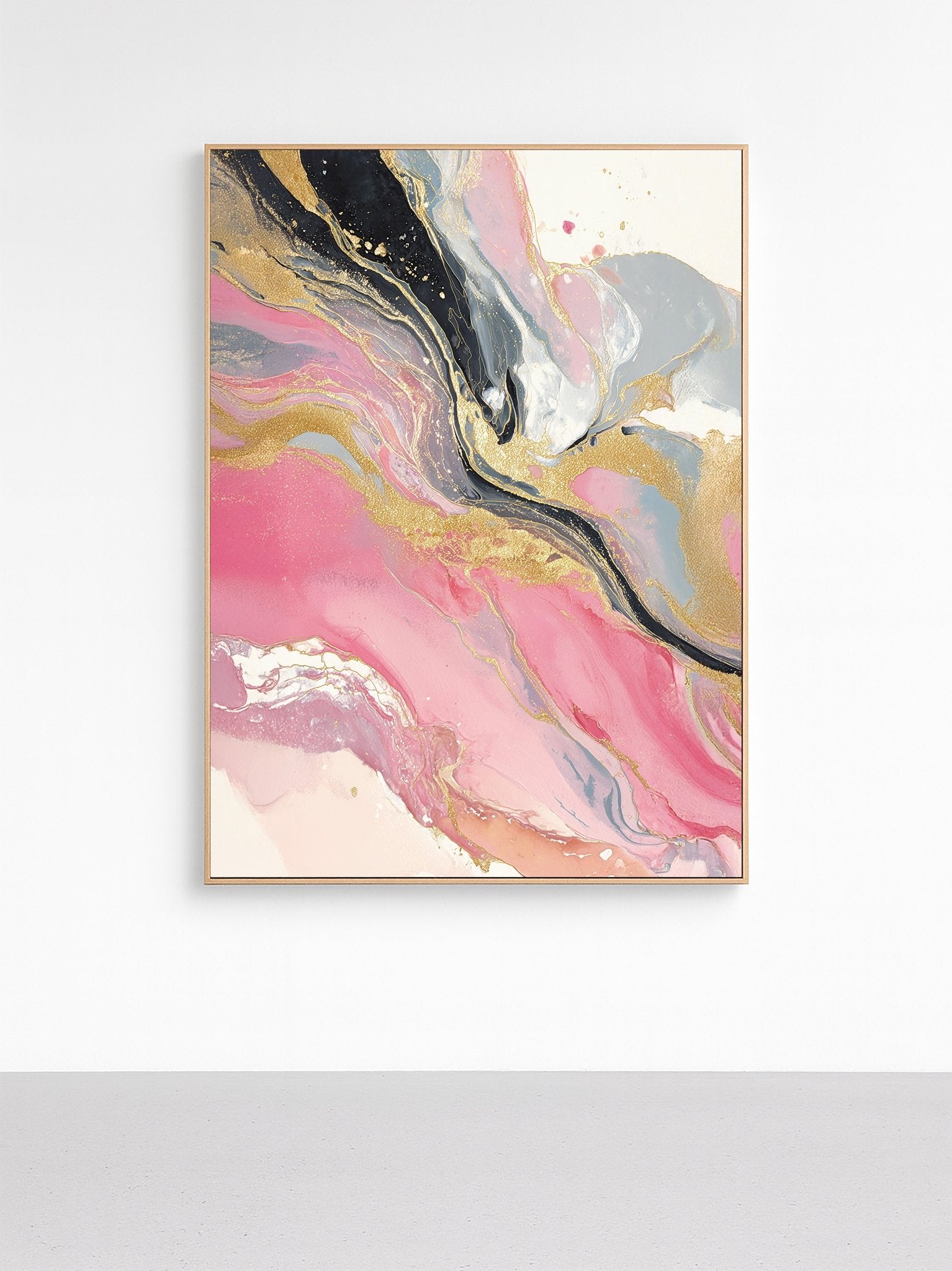 Blush Eclipse Abstract - Framed Canvas canvas wall art – And A Little More