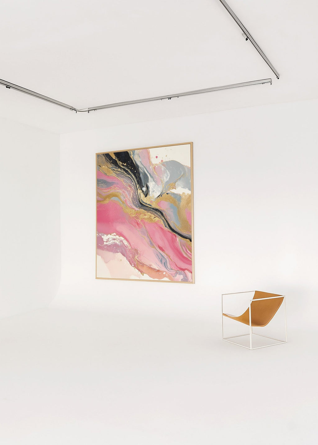 Blush Eclipse Abstract - Framed Canvas canvas wall art – And A Little More