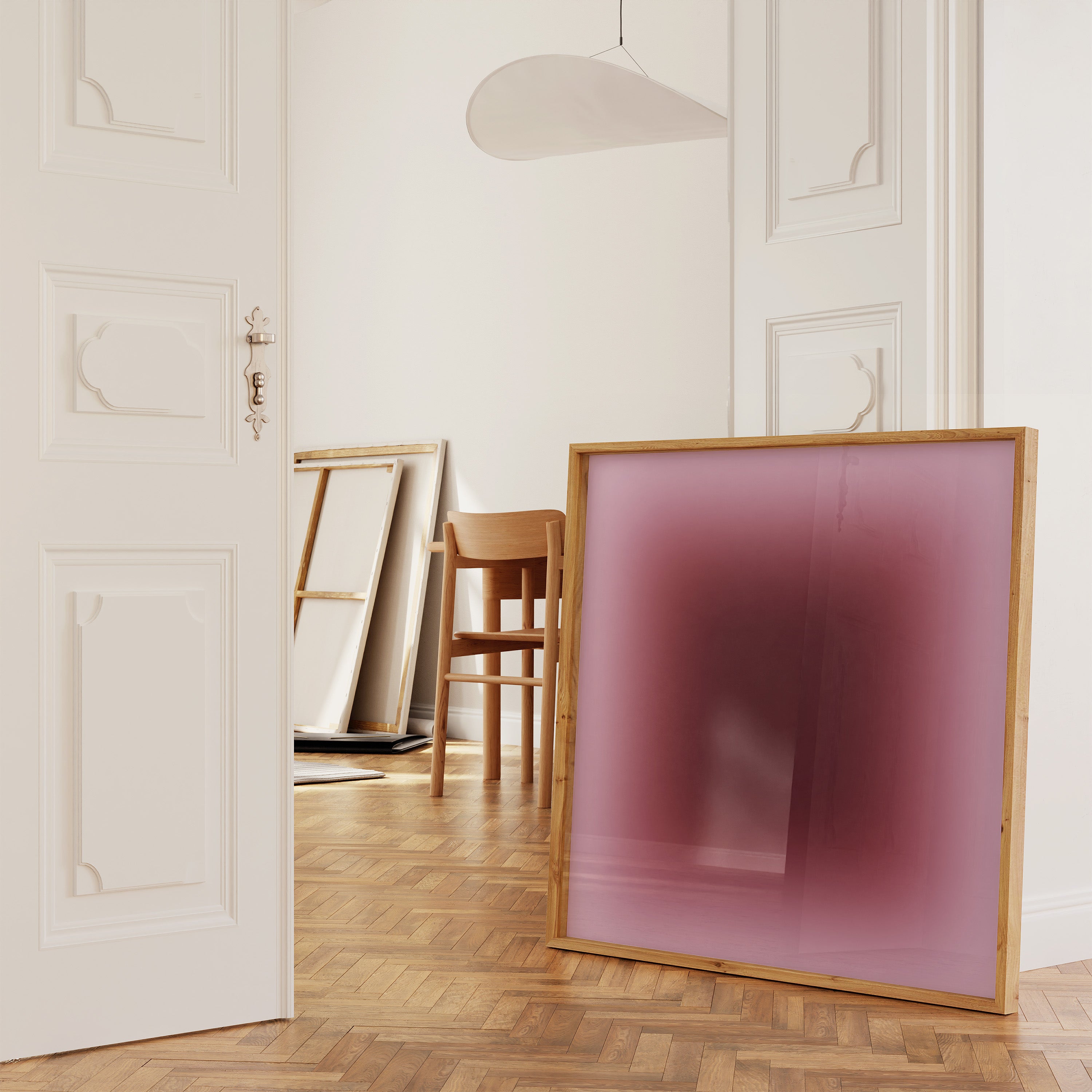 modern abstract canvas art in rich wine and lilac gradient hues