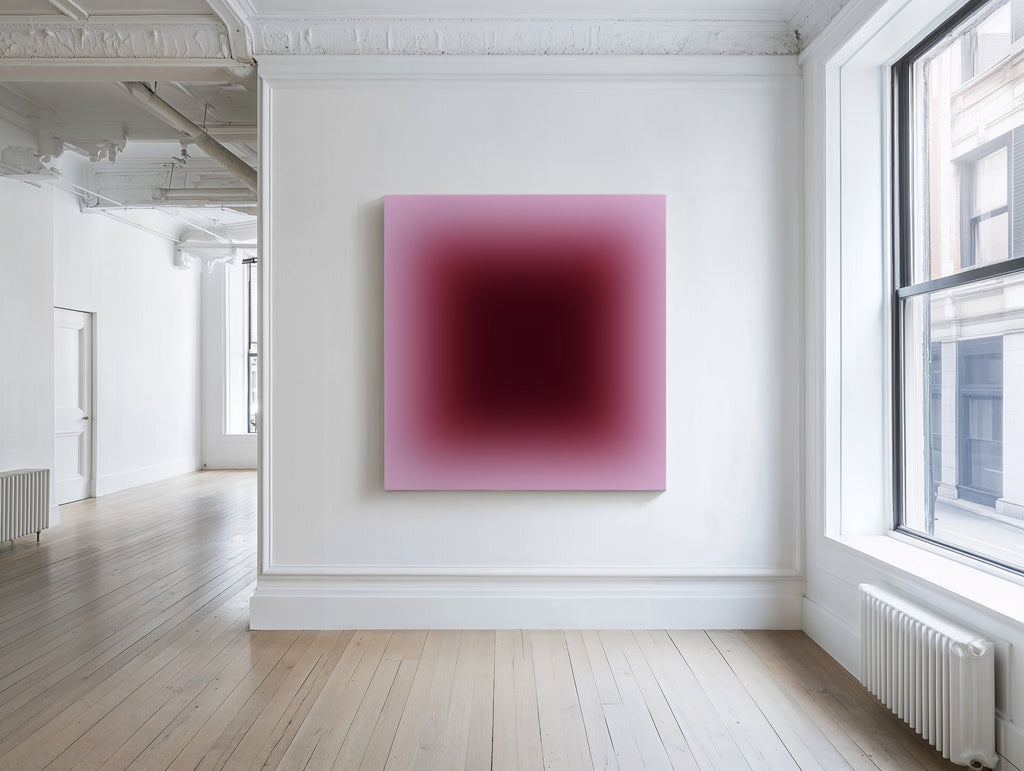 minimalist gradient abstract artwork in warm burgundy tones for interiors