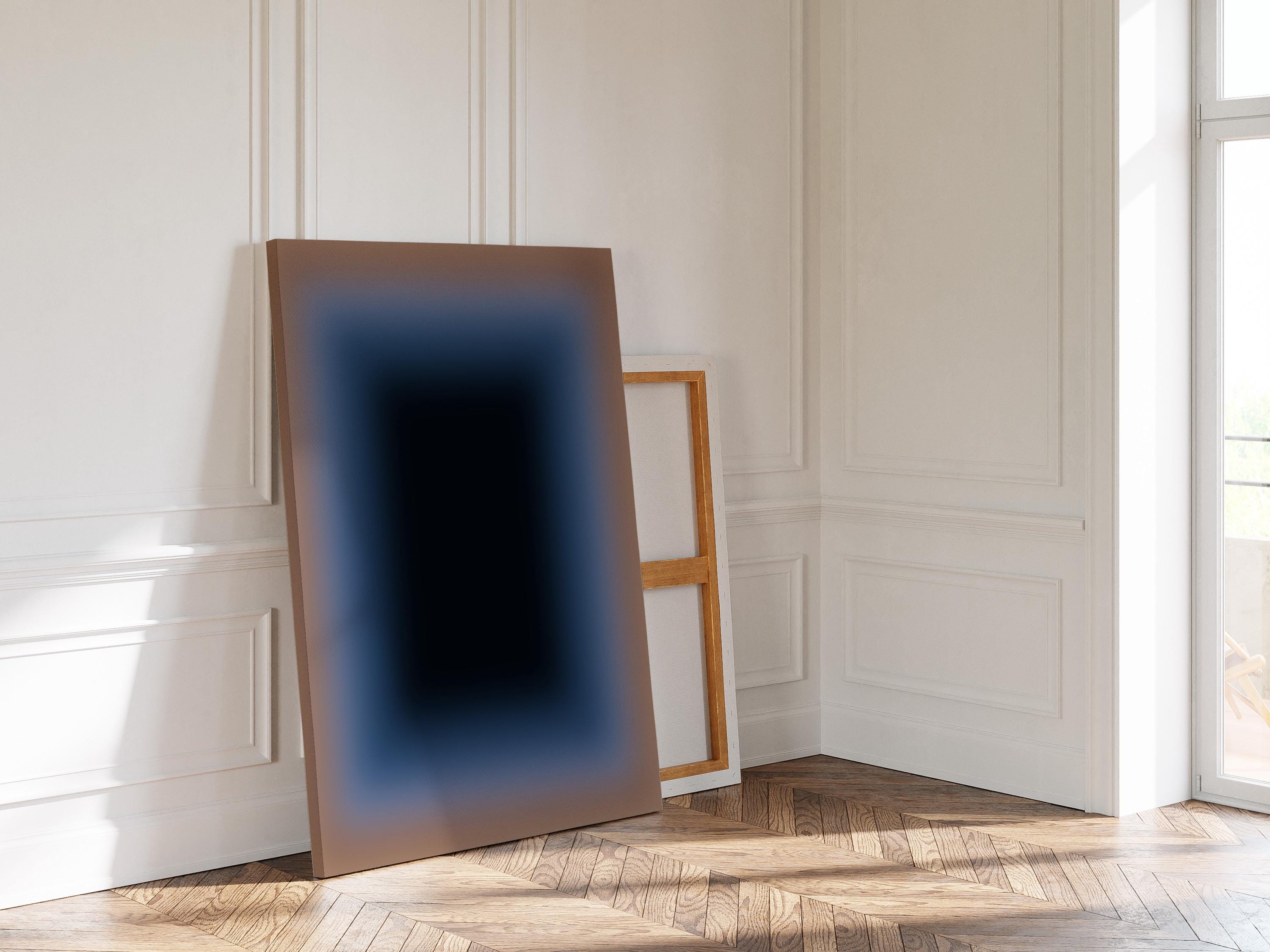 Moody Abstract Art Print, Taupe Blue Gradient, Minimal Modern Wall Decor