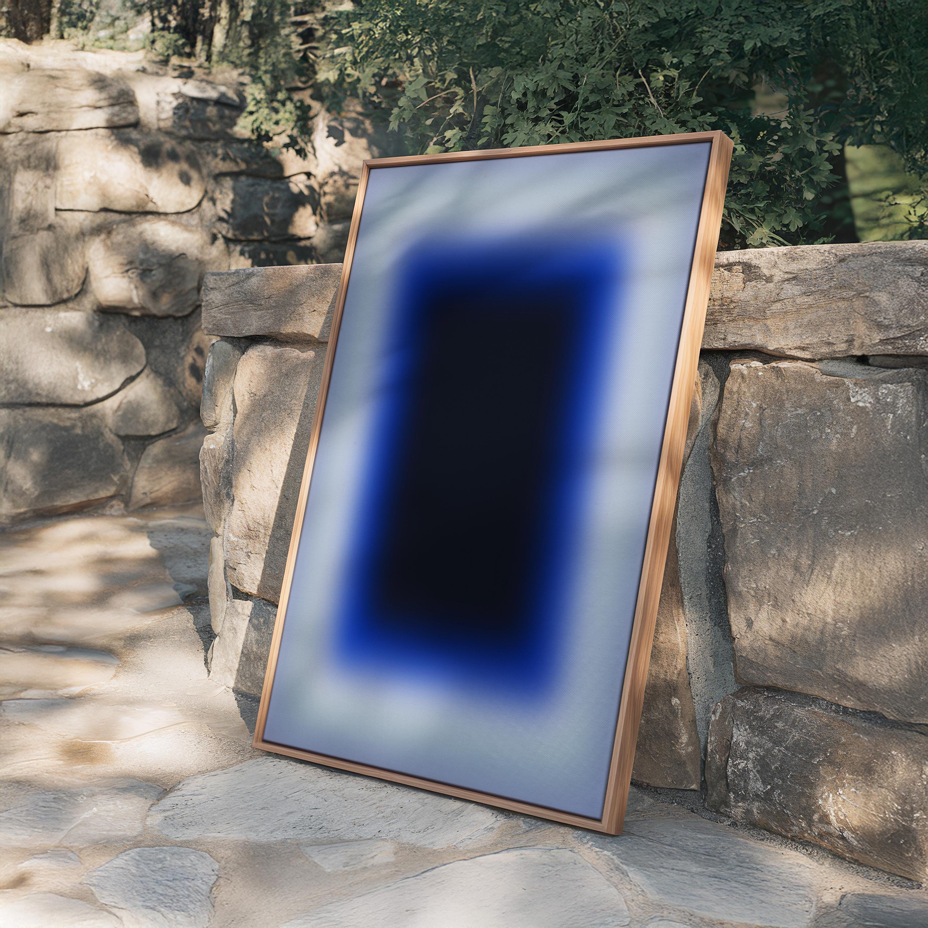 Blue Gradient Art Print, Navy Cobalt Abstract Poster, Modern Wall Decor