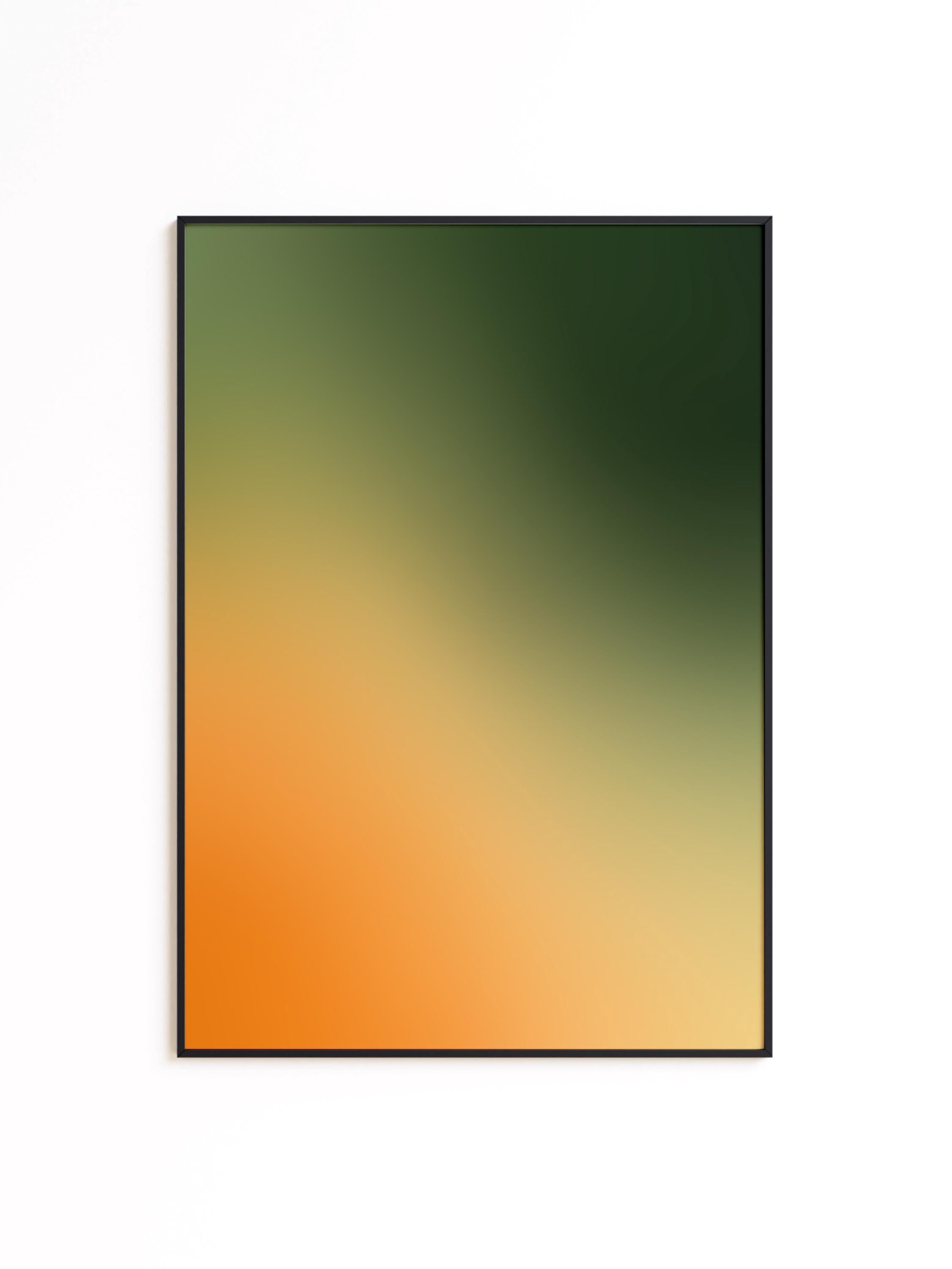 Green Orange Gradient Abstract Wall Art Printable, Modern Bedroom Office Decor, Minimalist Color Field Poster, Digital Download