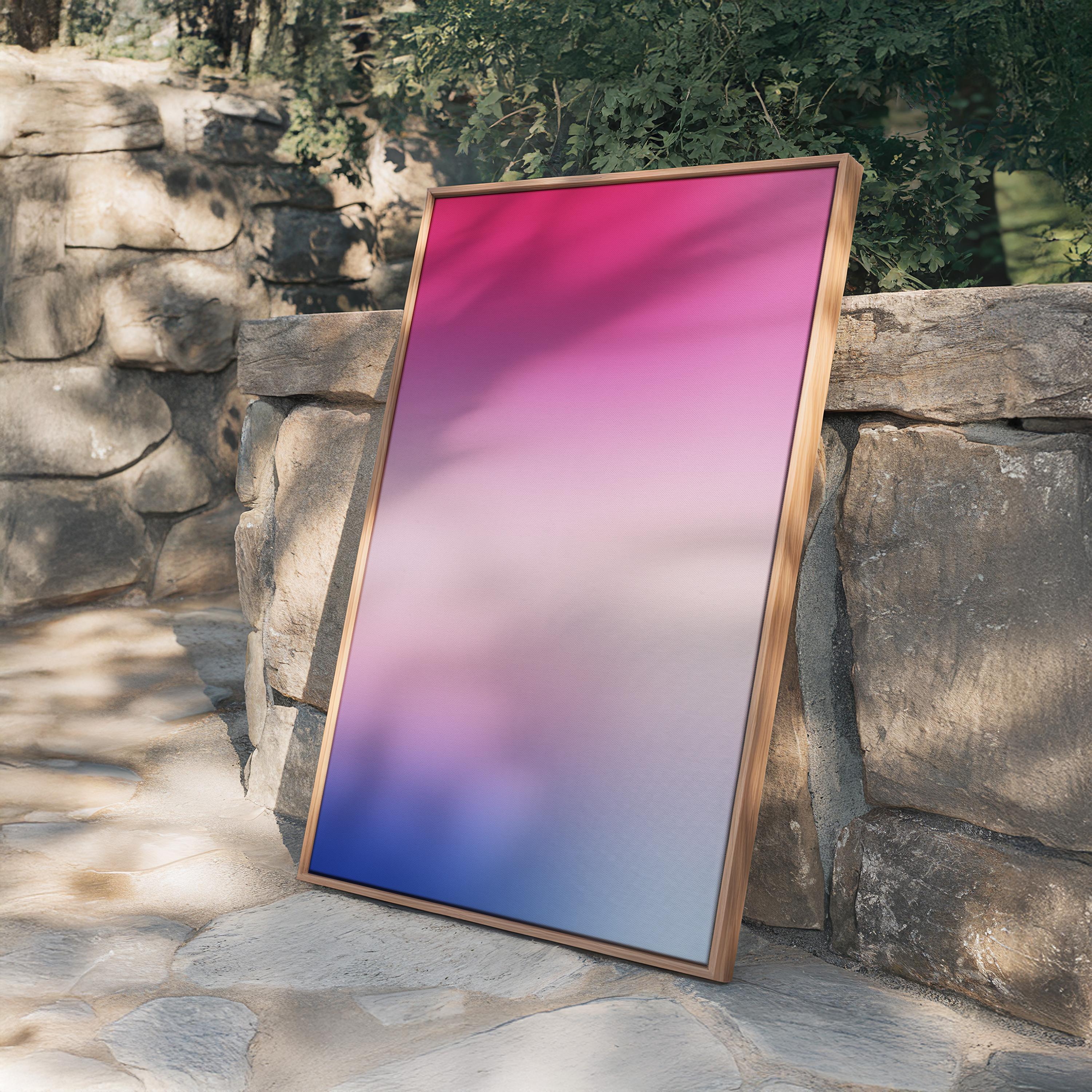 Pink Blue Gradient Wall Art, Minimalist Abstract Print, Modern Bedroom Decor
