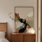 Neutral Abstract Art Print, Earth Tone Alcohol Ink Poster, Modern Decor